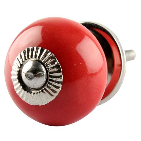 Solid Red Small Ceramic Cabinet Knob Online
